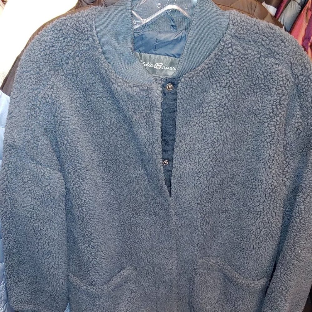 EDDIE BAUER Women Fleece  Lynden Fleece Jacket-- Green Teal - Picture 7 of 10